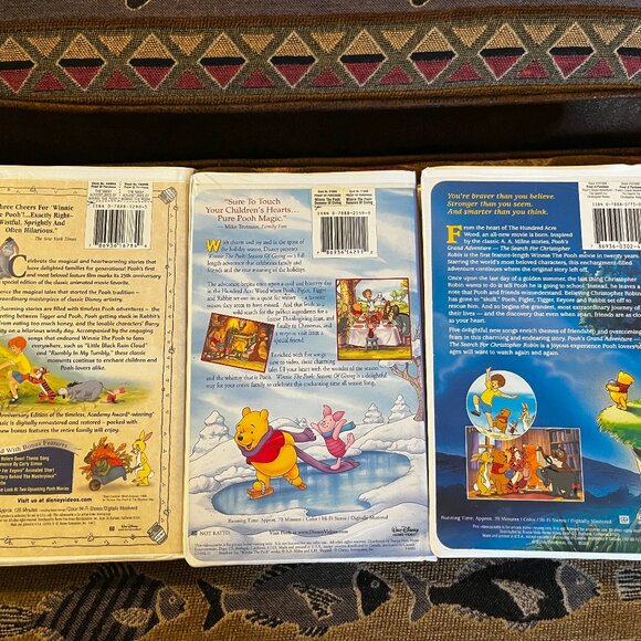 Lot of 3 Disney VHS tapes, Winnie the Pooh - Picture 2 of 2